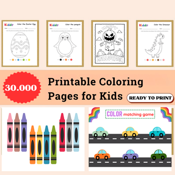 Mega Coloring Universe: 30,000+ Printable Coloring Pages for Kids (Animals, Cartoons, Vehicles)