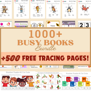 1,000+ Interactive Busy Book Bundle | Quiet Book Templates & Learning Binders | Printable PDF
