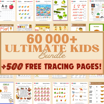 KIDDOSTEP Bundle: 60 000+ Preschool Learning Worksheets For Tolders & Kindergarten | Printable PDF