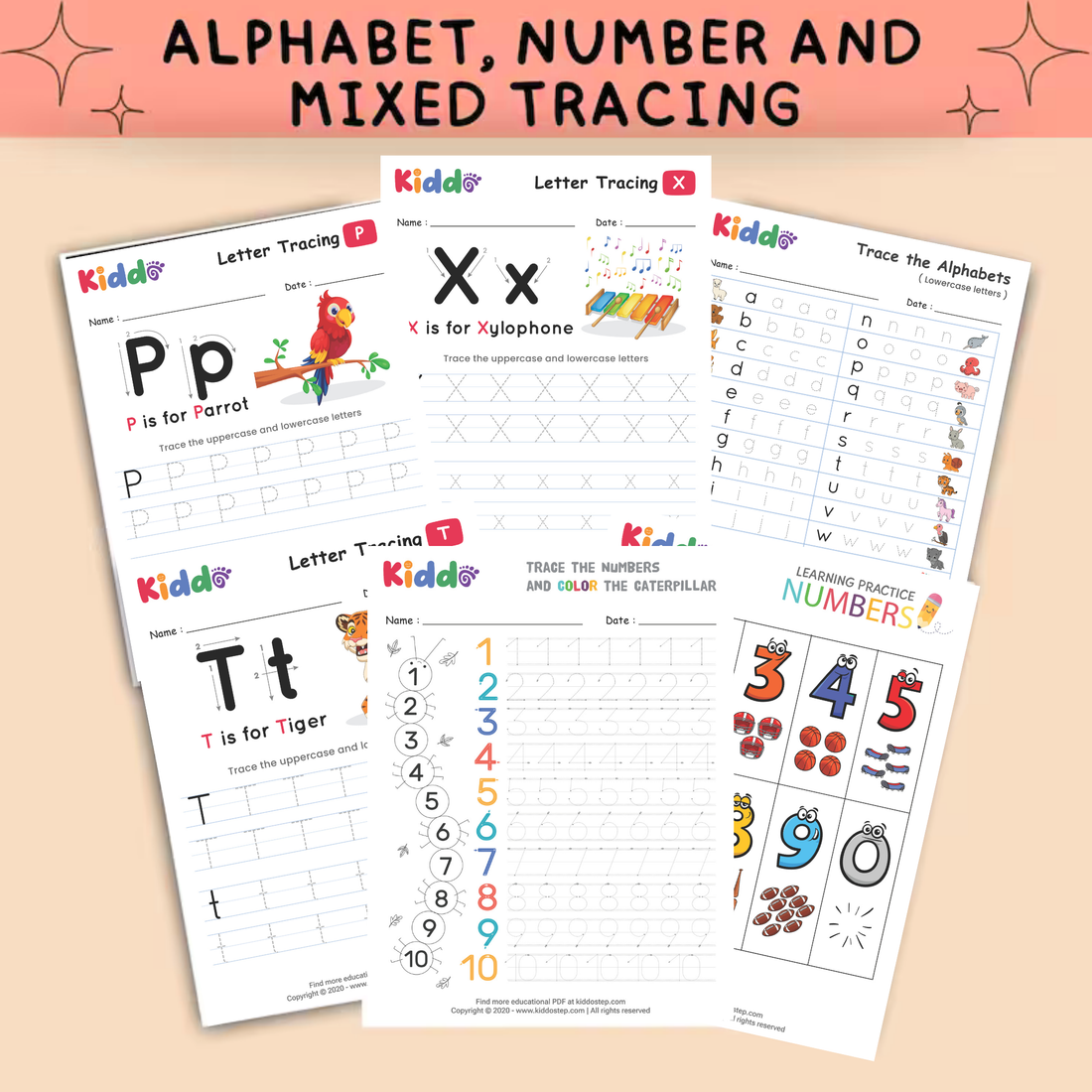 KIDDOSTEP Bundle: 60 000+ Preschool Learning Worksheets For Tolders & Kindergarten | Printable PDF