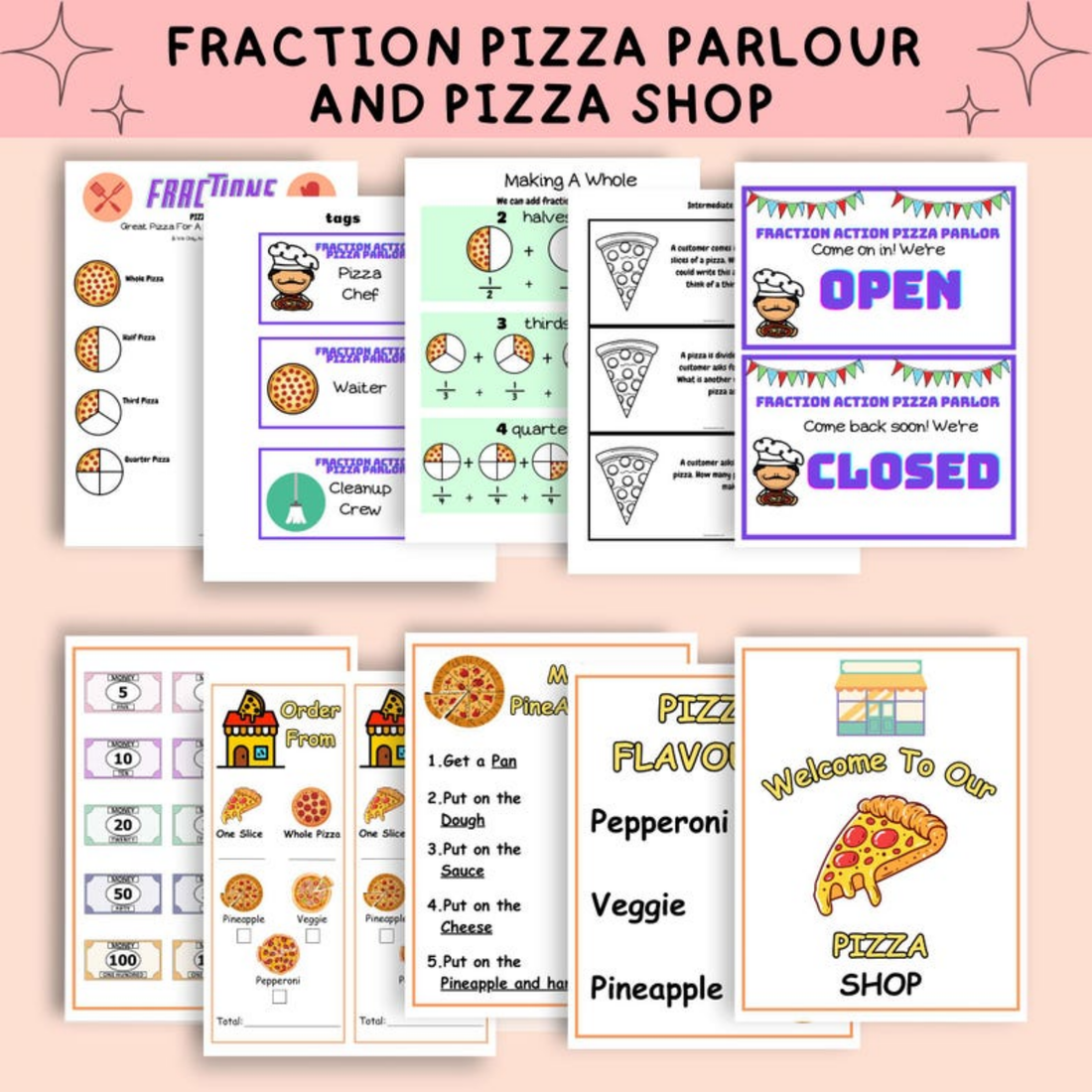 1,000+ Pretend Play & Sticker Bundle | Dramatic Play Printables & Play Dough Mats PDF