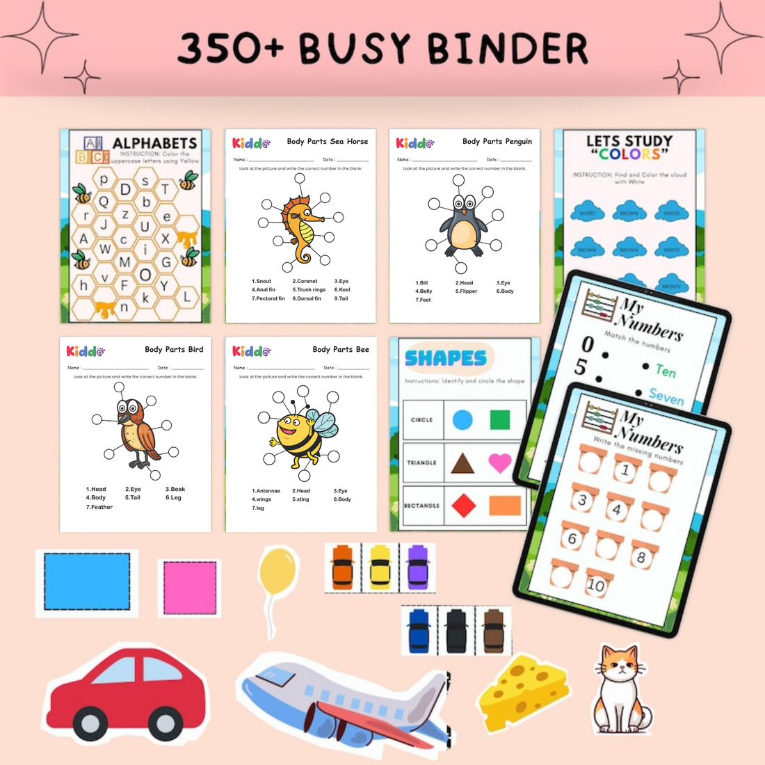 1,000+ Interactive Busy Book Bundle | Quiet Book Templates & Learning Binders | Printable PDF